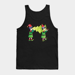 Elves carrying christmas tree Tank Top